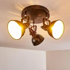 Lampes Industrielles-hofstein Plafonnier Tina Noir, 3 lumières