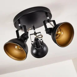 Lampes Industrielles-hofstein Plafonnier Tina Noir, 3 lumières