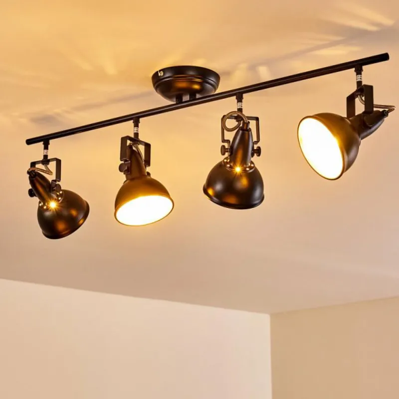 Lampes Dorées-hofstein Plafonnier Tina Noir, 4 lumières