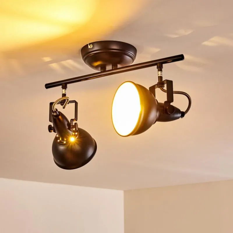 Lampes Dorées-hofstein Plafonnier Tina Noir, 2 lumières