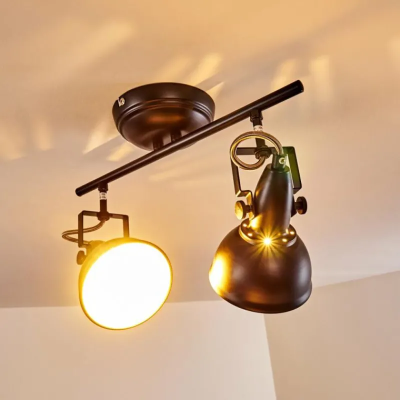 Lampes Dorées-hofstein Plafonnier Tina Noir, 2 lumières