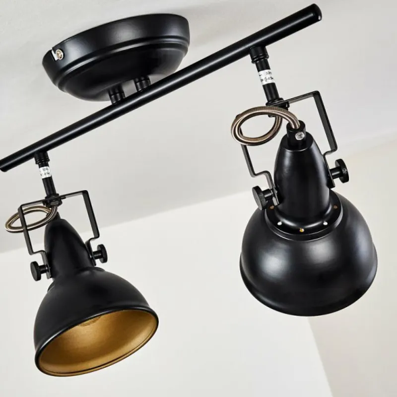 Lampes Dorées-hofstein Plafonnier Tina Noir, 2 lumières
