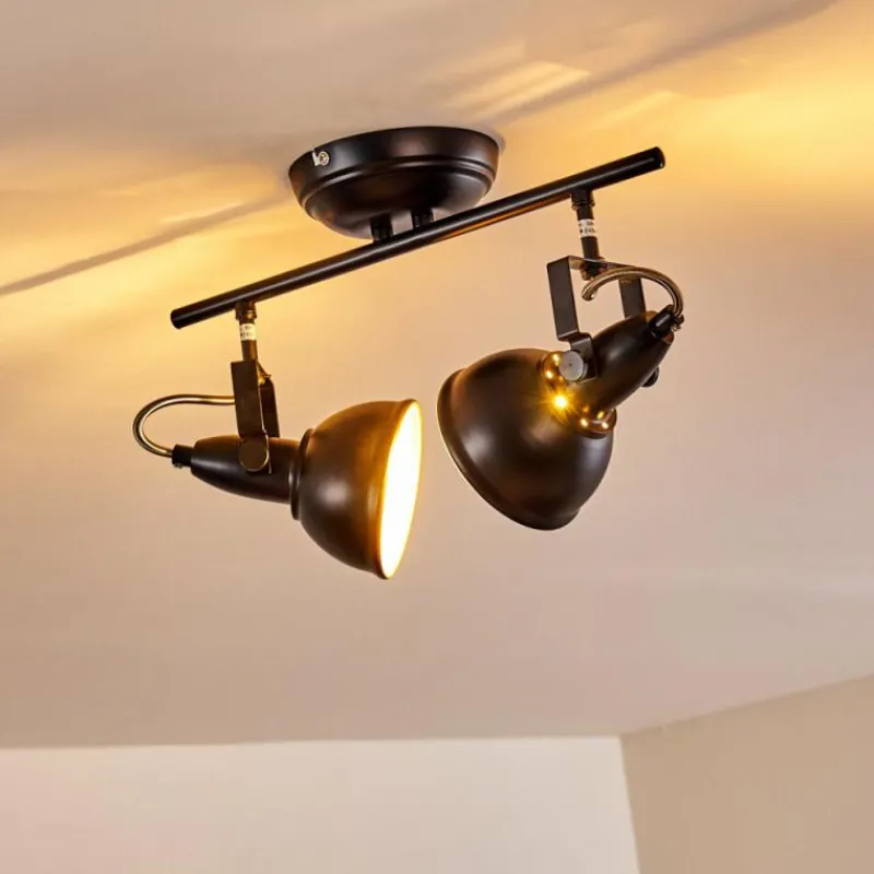 Lampes Dorées-hofstein Plafonnier Tina Noir, 2 lumières