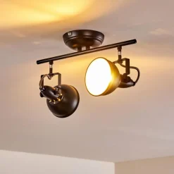 Lampes Dorées-hofstein Plafonnier Tina Noir, 2 lumières