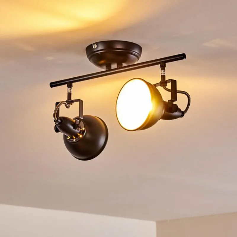 Lampes Dorées-hofstein Plafonnier Tina Noir, 2 lumières