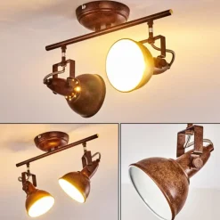 Lampes Industrielles-hofstein Plafonnier Tina Rouille, 2 lumières