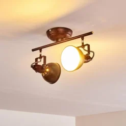 Lampes Industrielles-hofstein Plafonnier Tina Rouille, 2 lumières