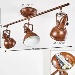 Lampes Industrielles-hofstein Plafonnier Tina Rouille, 3 lumières