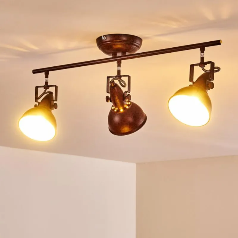 Lampes Industrielles-hofstein Plafonnier Tina Rouille, 3 lumières