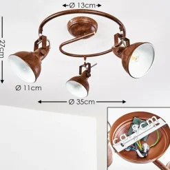Lampes Industrielles-hofstein Plafonnier Tina Rouille, 3 lumières