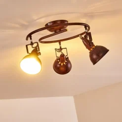 Lampes Industrielles-hofstein Plafonnier Tina Rouille, 3 lumières