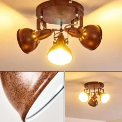 Lampes Industrielles-hofstein Plafonnier Tina Rouille, 3 lumières