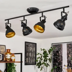 Lampes Dorées-hofstein Plafonnier Tita Noir, 4 lumières