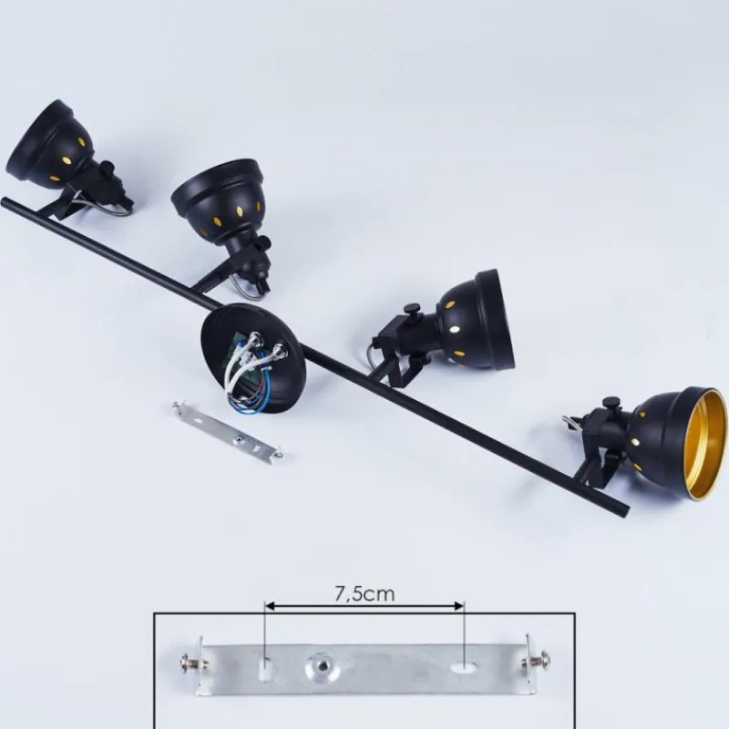 Lampes Dorées-hofstein Plafonnier Tita Noir, 4 lumières