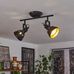 Lampes Dorées-hofstein Plafonnier Tita Noir, 2 lumières