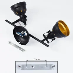 Lampes Dorées-hofstein Plafonnier Tita Noir, 2 lumières