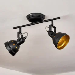 Lampes Dorées-hofstein Plafonnier Tita Noir, 2 lumières