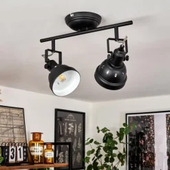 Lampes Industrielles-hofstein Plafonnier Tita Noir, 2 lumières