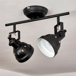 Lampes Industrielles-hofstein Plafonnier Tita Noir, 2 lumières