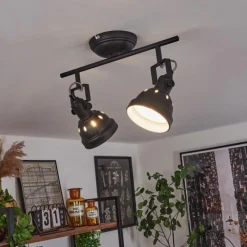 Lampes Industrielles-hofstein Plafonnier Tita Noir, 2 lumières