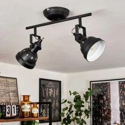 Lampes Industrielles-hofstein Plafonnier Tita Noir, 2 lumières