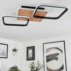 Luminaires Scandinaves-hofstein Plafonnier Tiutiella LED Brun, Couleur bois, Noir, 1 lumière