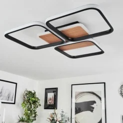 Luminaires Scandinaves-hofstein Plafonnier Tiutiella LED Brun, Couleur bois, Noir, 1 lumière