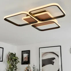 Luminaires Scandinaves-hofstein Plafonnier Tiutiella LED Brun, Couleur bois, Noir, 1 lumière