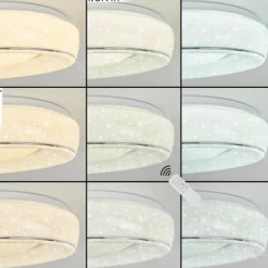 hofstein Plafonnier Tobosy LED Blanc, 1 lumière, Télécommandes