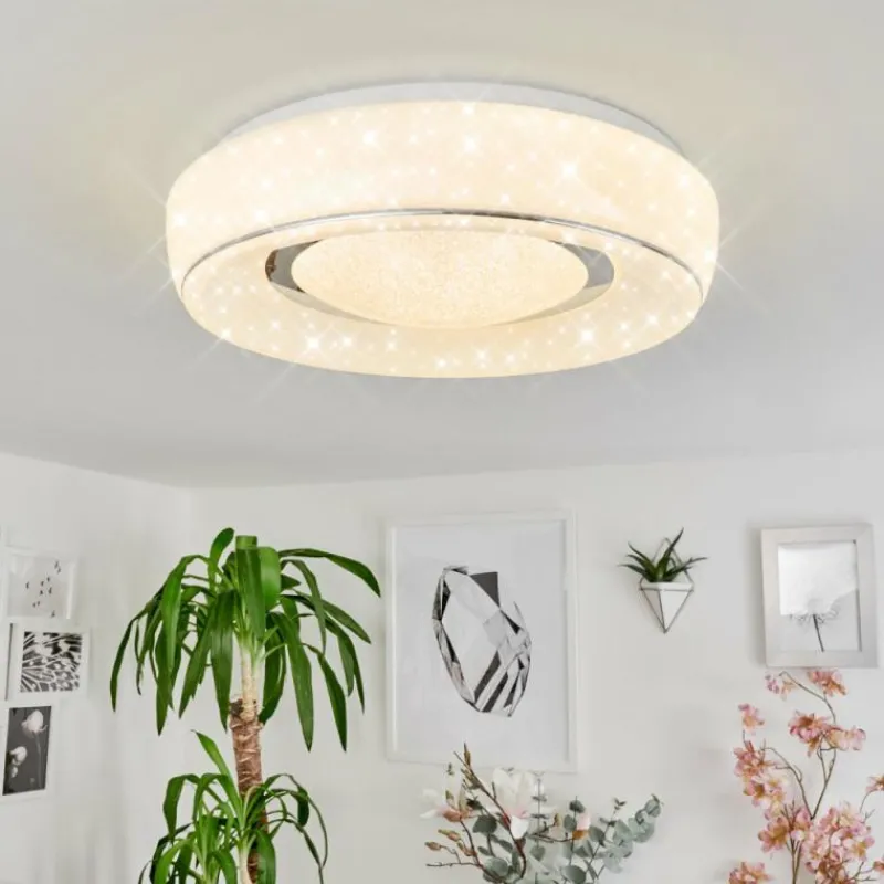 hofstein Plafonnier Tobosy LED Blanc, 1 lumière, Télécommandes