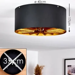 Lampes Industrielles-hofstein Plafonnier Togo Laiton, Noir, 1 lumière