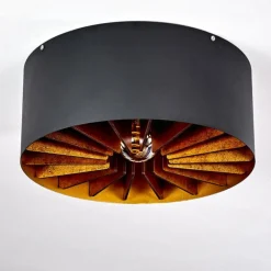 Lampes Industrielles-hofstein Plafonnier Togo Laiton, Noir, 1 lumière