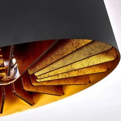 Lampes Industrielles-hofstein Plafonnier Togo Laiton, Noir, 1 lumière