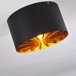 Lampes Industrielles-hofstein Plafonnier Togo Laiton, Noir, 1 lumière