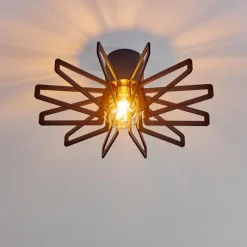 Lampes Vintages & Rétros-hofstein Plafonnier Togo Noir, 1 lumière