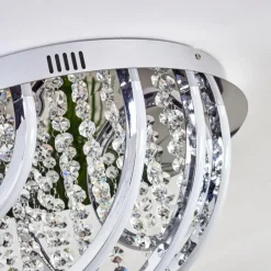 hofstein Plafonnier Toirano LED Chrome, Scintillant, Argenté, Blanc, 2 lumières, Télécommandes, Changeur de couleurs