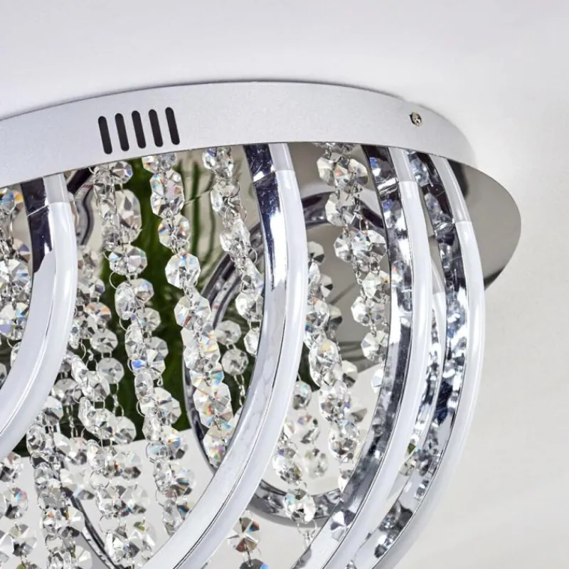 hofstein Plafonnier Toirano LED Chrome, Scintillant, Argenté, Blanc, 2 lumières, Télécommandes, Changeur de couleurs