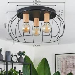 Luminaires Scandinaves-hofstein Plafonnier Toklolo Écru, 3 lumières