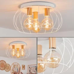 Luminaires Scandinaves-hofstein Plafonnier Toklolo Écru, 3 lumières