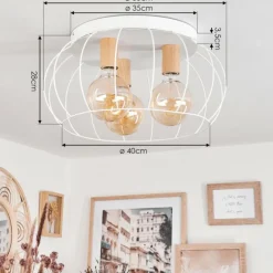 Luminaires Scandinaves-hofstein Plafonnier Toklolo Écru, 3 lumières