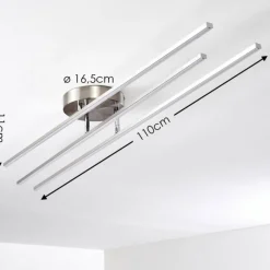 hofstein Plafonnier Tornio LED Nickel mat, 3 lumières* Éclairage Led