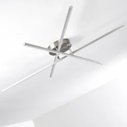 hofstein Plafonnier Tornio LED Nickel mat, 3 lumières* Éclairage Led