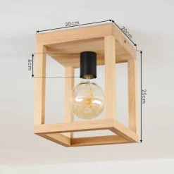 Style Boho-Chic-hofstein Plafonnier Torreglia Brun, Noir, 1 lumière