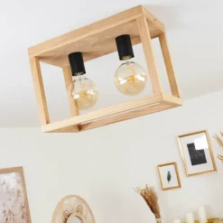 Style Boho-Chic-hofstein Plafonnier Torreglia Brun, Noir, 2 lumières