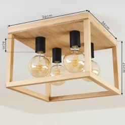 Luminaires Scandinaves-hofstein Plafonnier Torreglia Brun, Noir, 4 lumières