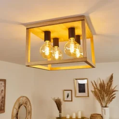 Luminaires Scandinaves-hofstein Plafonnier Torreglia Brun, Noir, 4 lumières