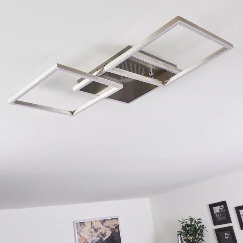 hofstein Plafonnier Torres LED Nickel mat, 3 lumières