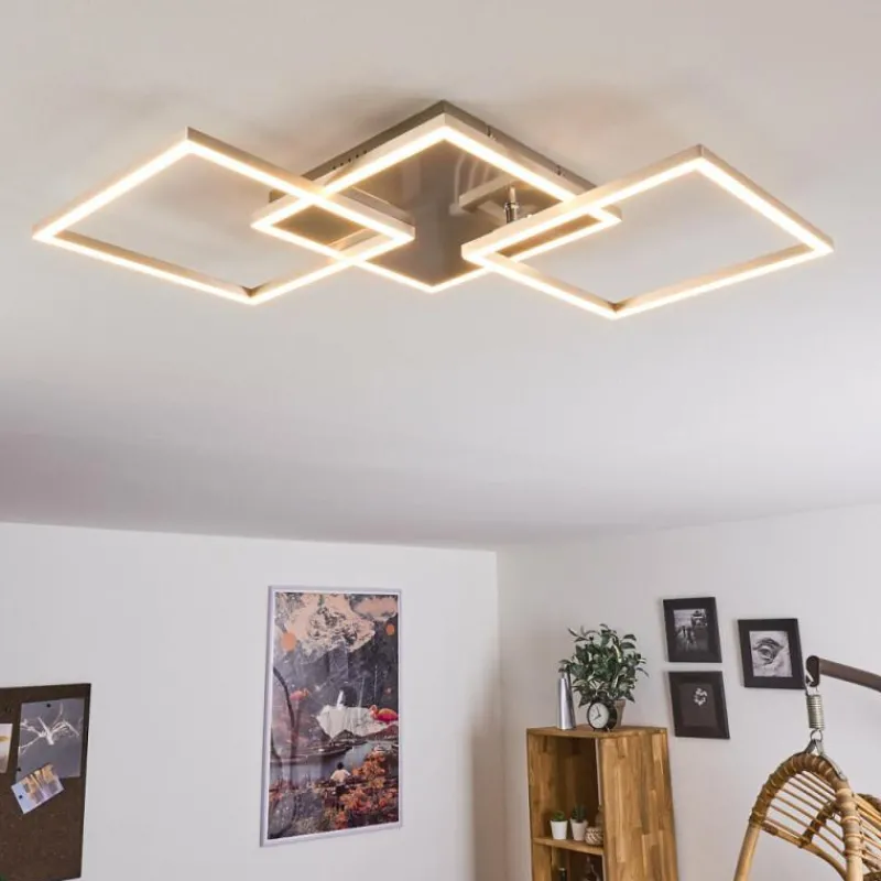 hofstein Plafonnier Torres LED Nickel mat, 3 lumières
