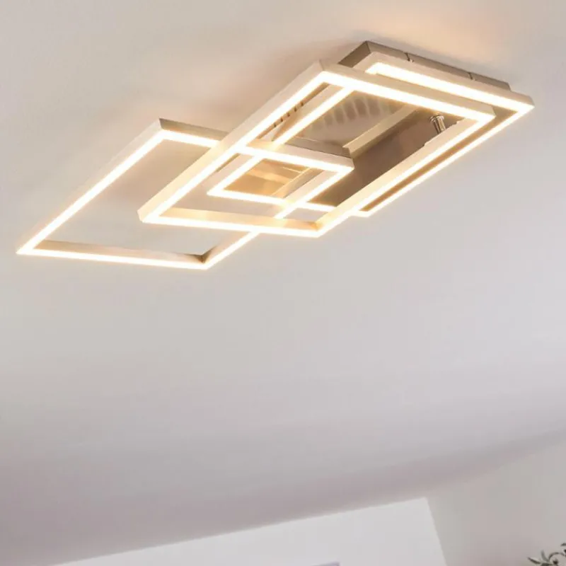 hofstein Plafonnier Torres LED Nickel mat, 3 lumières