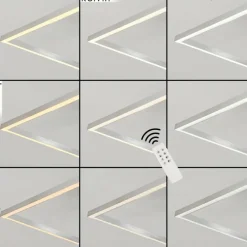 hofstein Plafonnier Torres LED Nickel mat, 2 lumières, Télécommandes